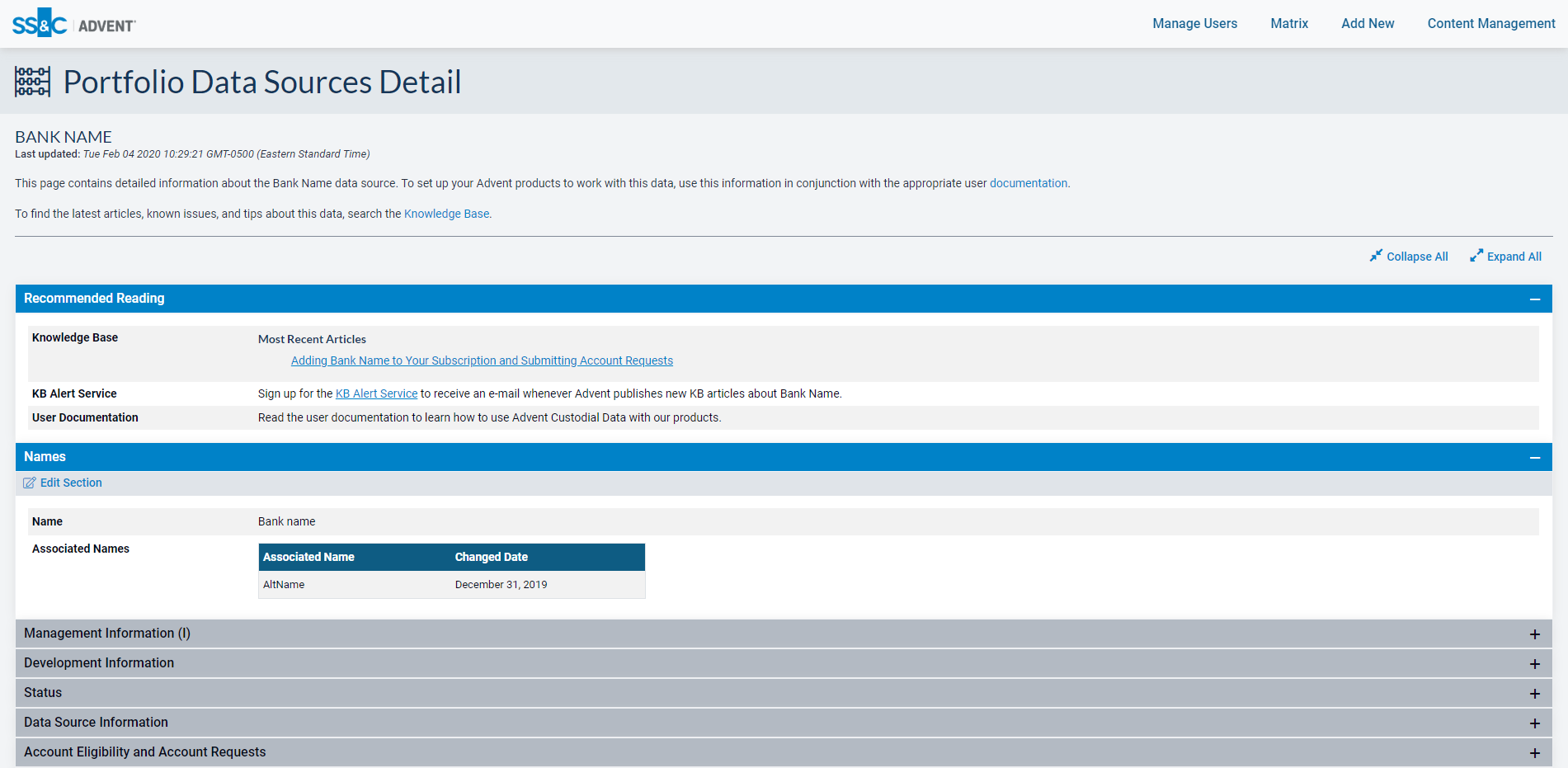 Portfolio Data Admin
