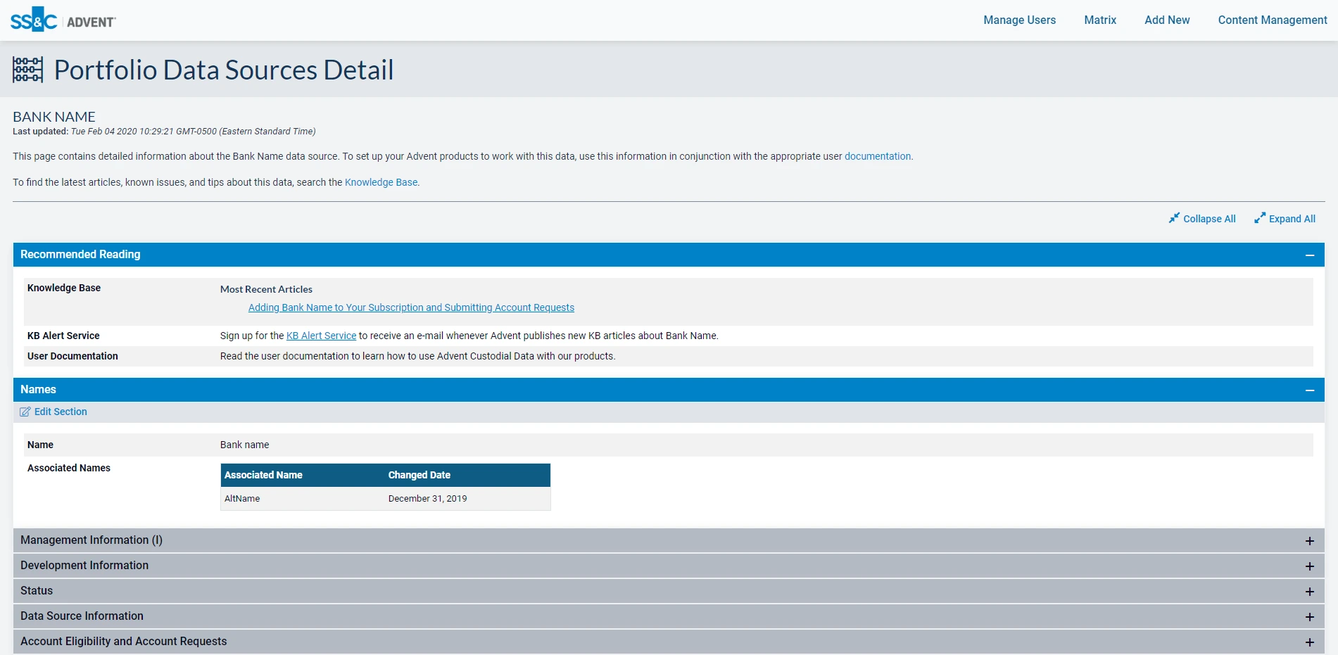 Portfolio Data Admin